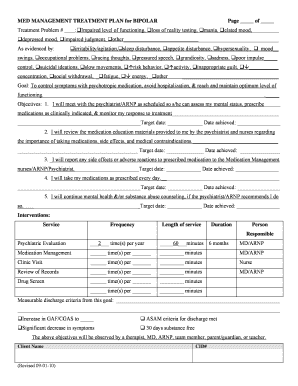 Bipolar Disorder Treatment Plan