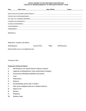 Change of Program Request Form