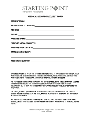 Medical Records Request Form
