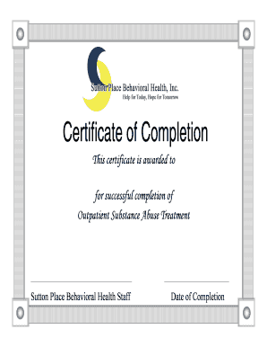 Certificate of Completion - Starting Point Behavioral