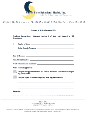 Request to Review Personnel File