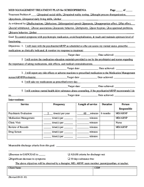 Schizophrenia Treatment Plan