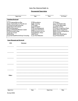 Documented Supervision Form
