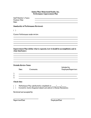 Performance Improvement Plan