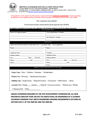 Clear Creek County Site Development Permit Application