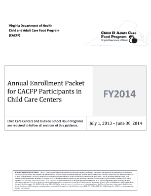 Virginia CACFP Annual Enrollment Form