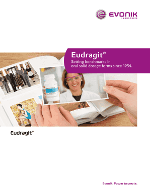EUDRAGIT product brochure EUDRAGIT polymethacrylate-based polymers are well-known in the pharmaceutical industry for their versatile functionalities in solid oral dosage forms EUDRAGIT polymers can be used in protective enteric and