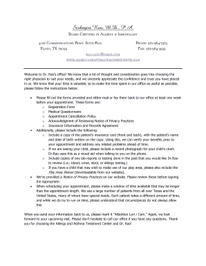 Allergy and Asthma Treatment Center Registration Form
