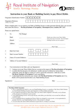 Direct Debit Mandate Form - The Royal Institute of Navigation - rin org