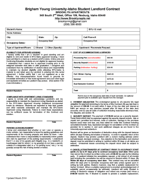 BYU-Idaho Student Landlord Contract