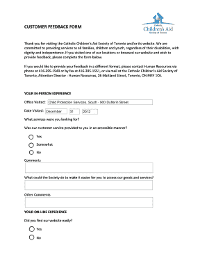 Customer Feedback Form