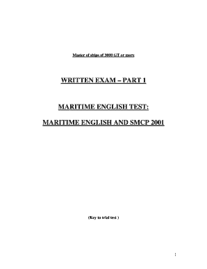 Maritime English Test for Ship Masters