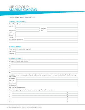 Cargo Insurance Proposal Form
