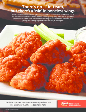 Tyson Boneless Wings Rebate Form