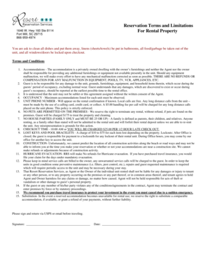 Rental Property Terms and Conditions