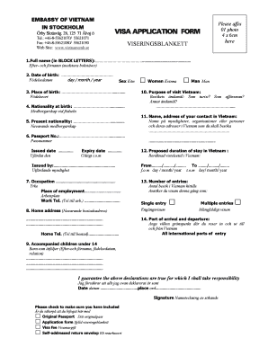 Vietnam Visa Application Form
