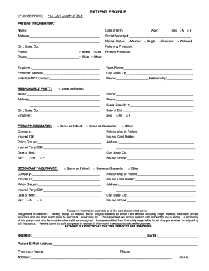 Patient Profile Form