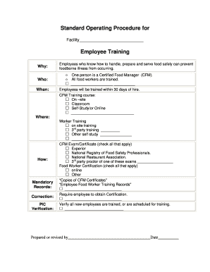 Sop example - Standard Operating Procedure - Employee Training Standard Operating Procedure - Employee Training - co washington mn