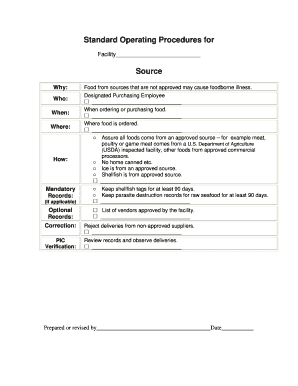 Sop format - Standard Operating Procedure - Source Standard Operating Procedure - Source - co washington mn