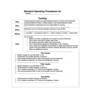 Standard Operating Procedure - Cooling Standard Operating Procedure - Cooling - co washington mn