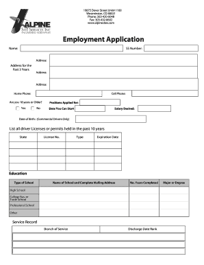 Employment Application Form