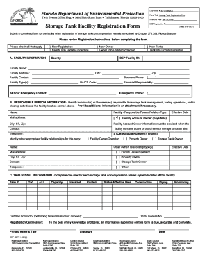 Florida Storage Tank Registration Form