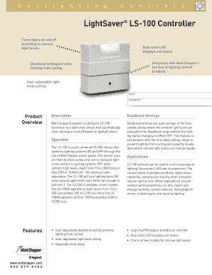 Custom clearance receipt - Daylighting Contr ols - WattStopper