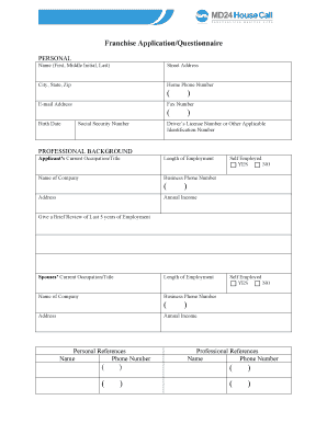 Franchise Application Form