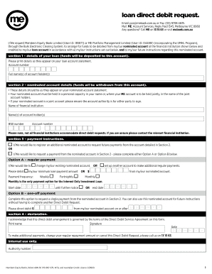 Direct Debit Request Form