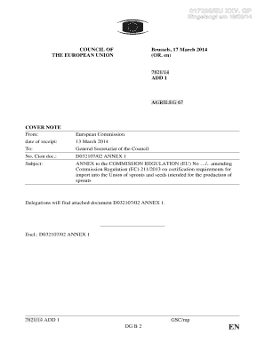 EU Sprouts and Seeds Import Certificate