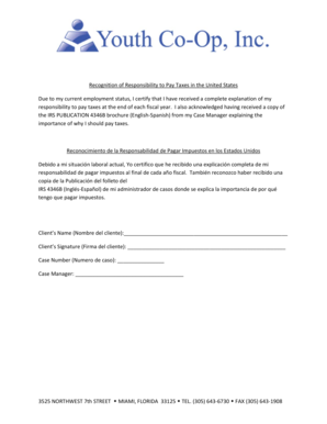 Tax Responsibility Recognition Form