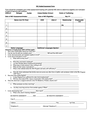 MG Intake/Assessment Form