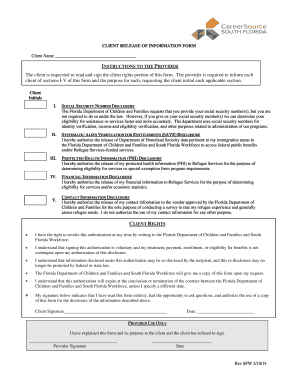 Client Release of Information Form