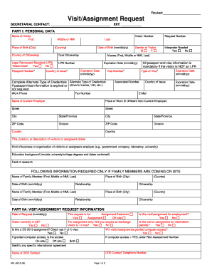 Visit Assignment Request Form