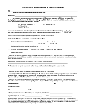 Authorization for Use/Release of Health Information
