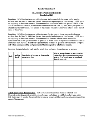 Experience verification form - Landlord Schedule D - Services Hearing Forms - cityofberkeley