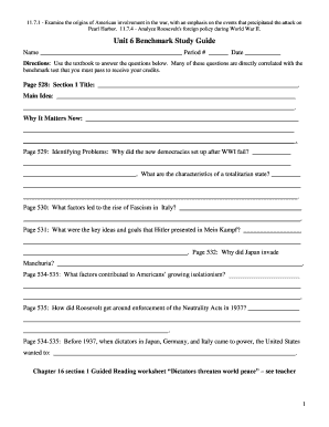 World War II Study Guide
