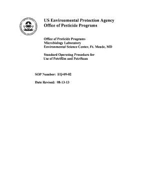 Standard operating procedure template word - US EPA - Standard Operating Procedure for Use of Petrifilm and PetriScan 81313 This is a Standard Operating Procedure for Use of Petrifilm and PetriScan