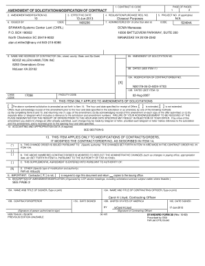 US Federal Contract Modification Form