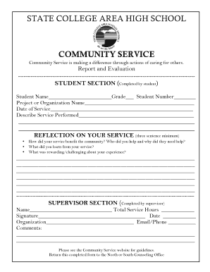Community Service Report Form
