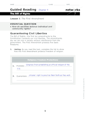 First Amendment Worksheet