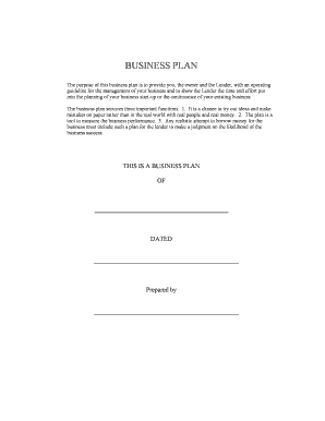 Business Plan Template