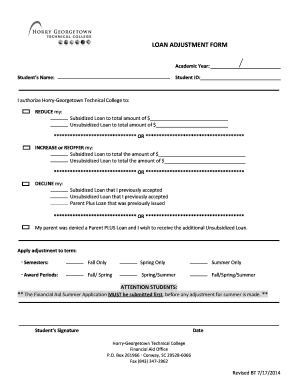 Loan Adjustment Form