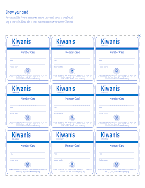Kiwanis International Member Card