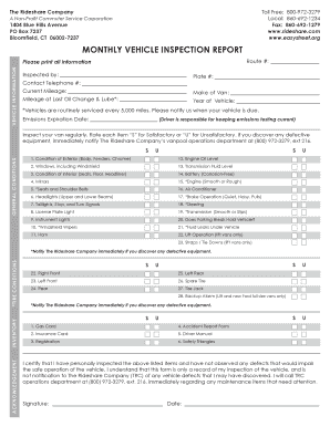 Monthly Vehicle Inspection Report