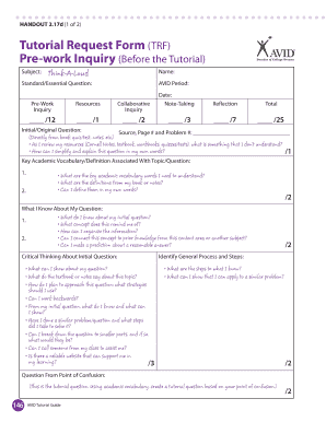 Tutorial Request Form