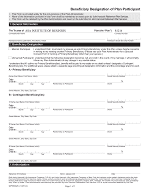 Beneficiary Designation Form