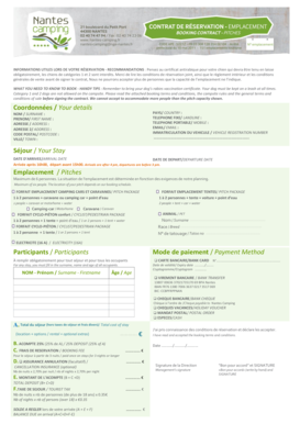 Formulaire de réservation de camping