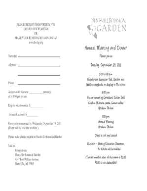 PLEASE RETURN THIS PORTION FOR OR MAKE YOUR RESERVATIONS - hsvbg