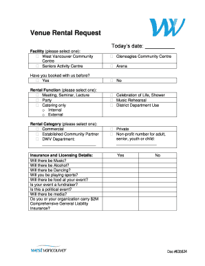 Venue Rental Request Form